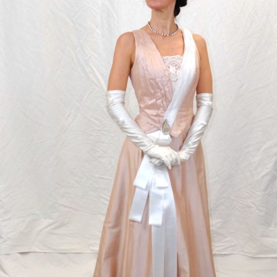 Robe Bourguignonne Chadwicks - Taille 16, Longueur Genou, En Polyester Et Soie, Sans Manches, Col V, Neuve Sans étiquette
