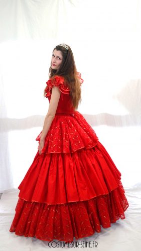 location robe de bal rouge 2nd empire