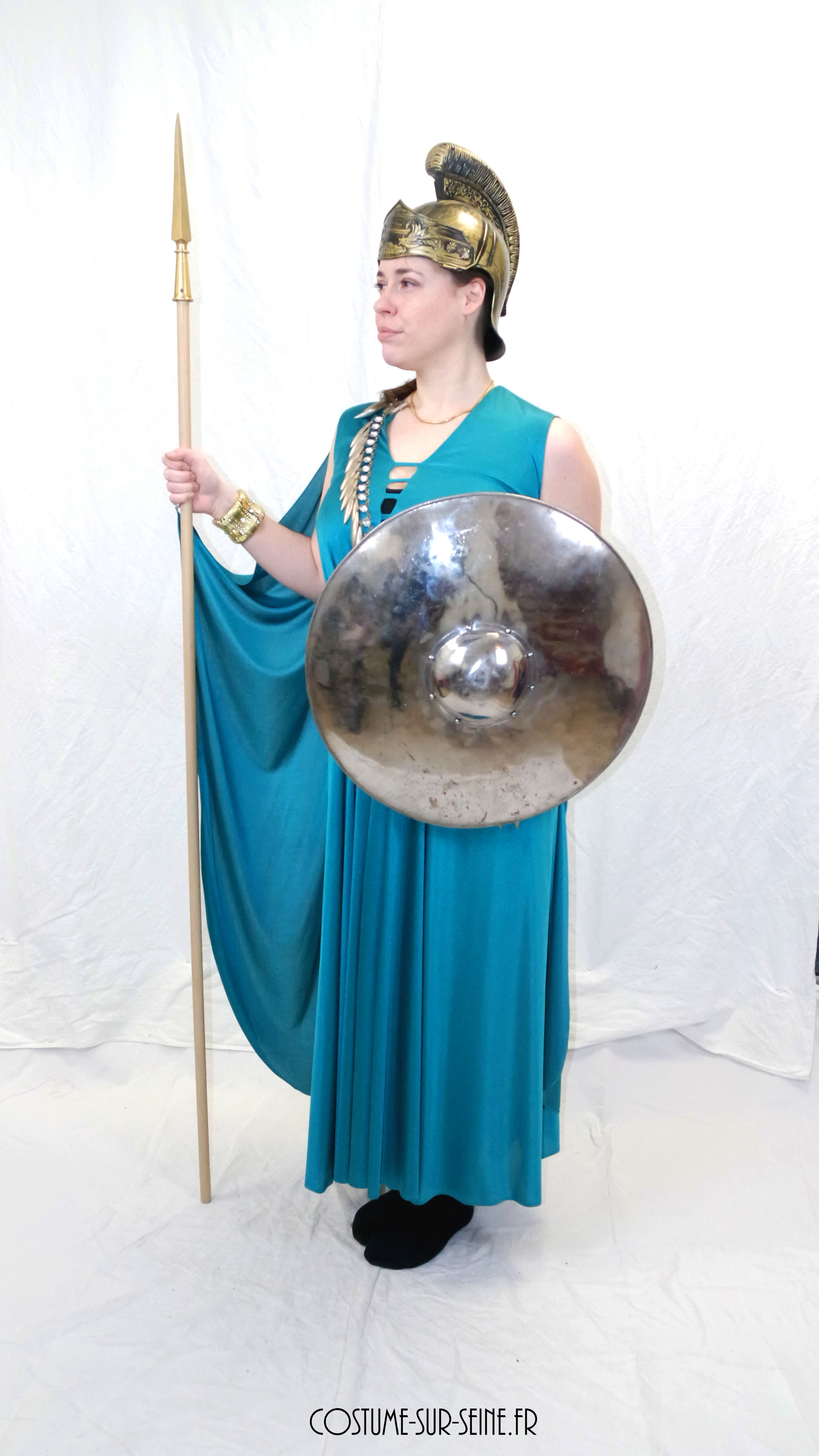 Robe de guerrière grecque Athéna costume sur seine