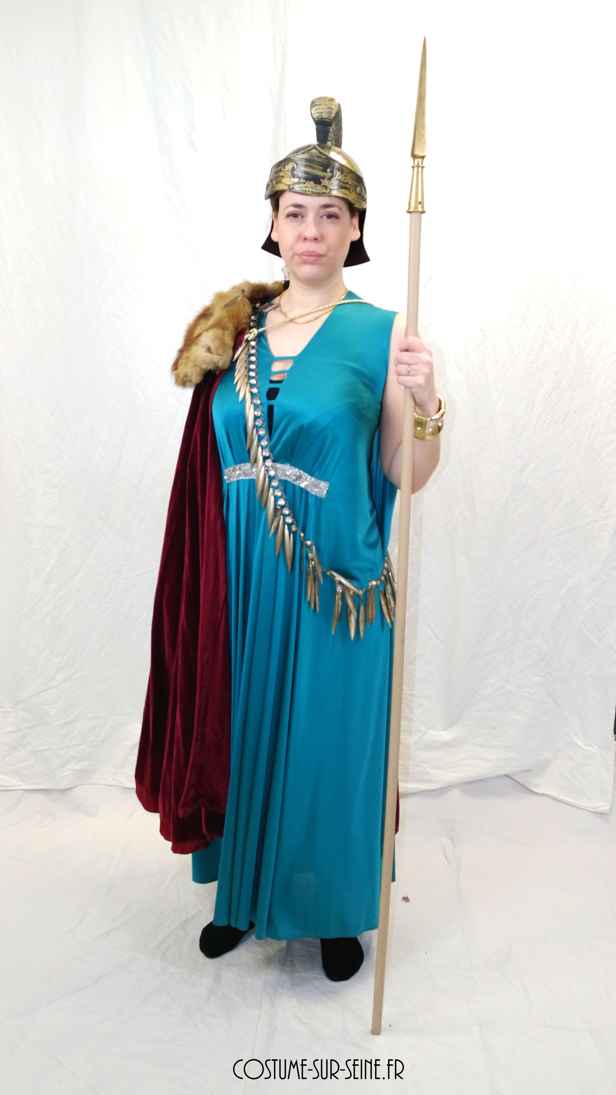 Robe de guerrière grecque Athéna costume sur seine